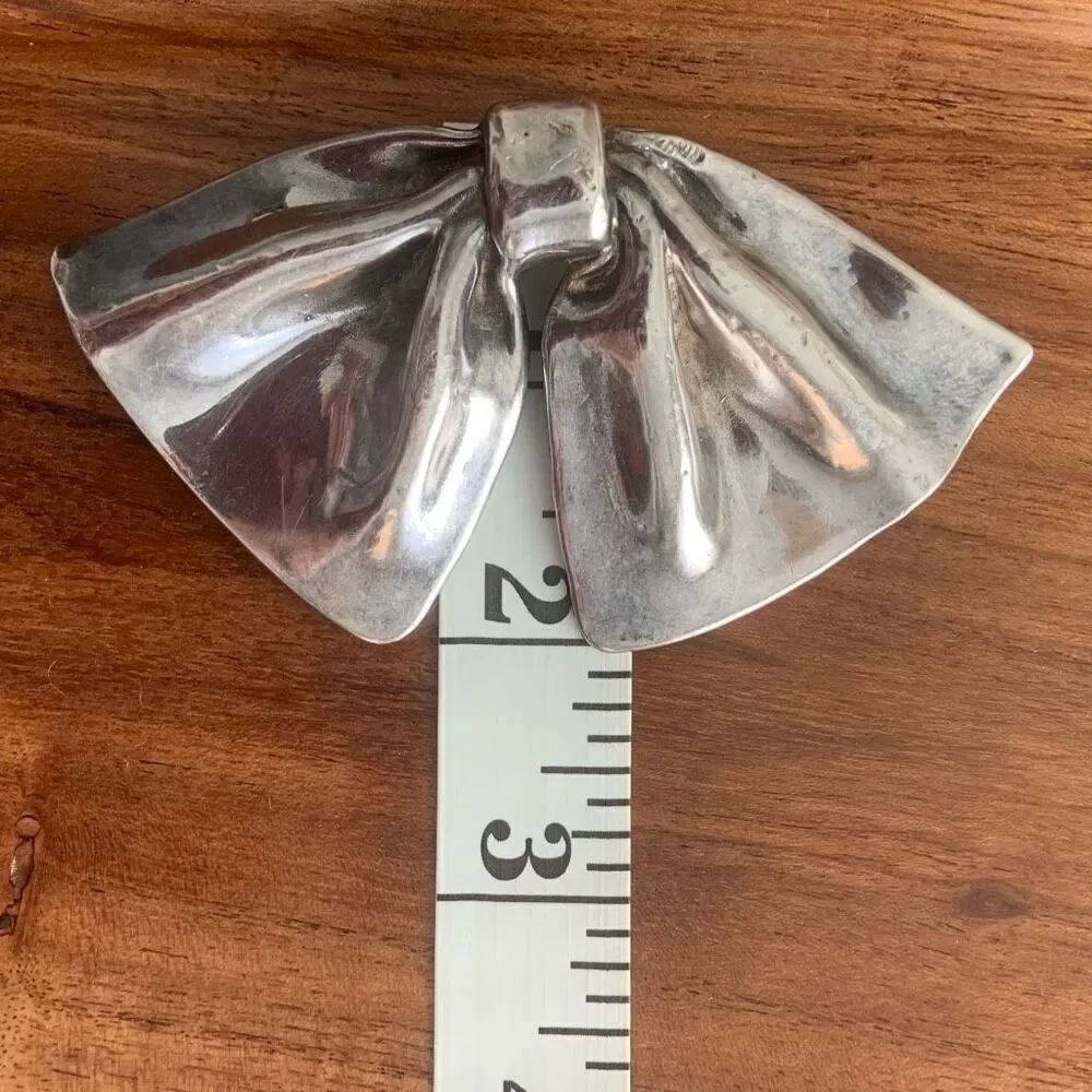 925 SILVER Large Bow Brooch / Necklace Slide